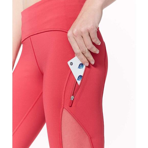 Lululemon Sun Runner Crop Leggings 17" Fuchsia Pink Size 6 - Picture 8 of 12